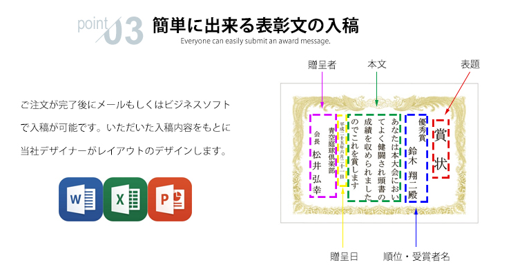 誰でも簡単に入稿できるオリジナル賞状作成 J-SYOJYO-original