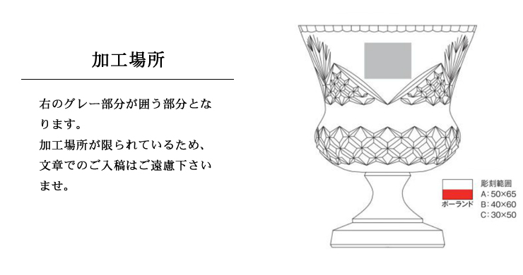 オリジナルデザインが出来る高級クリスタルカップ 加工面A-ZMJ-1102