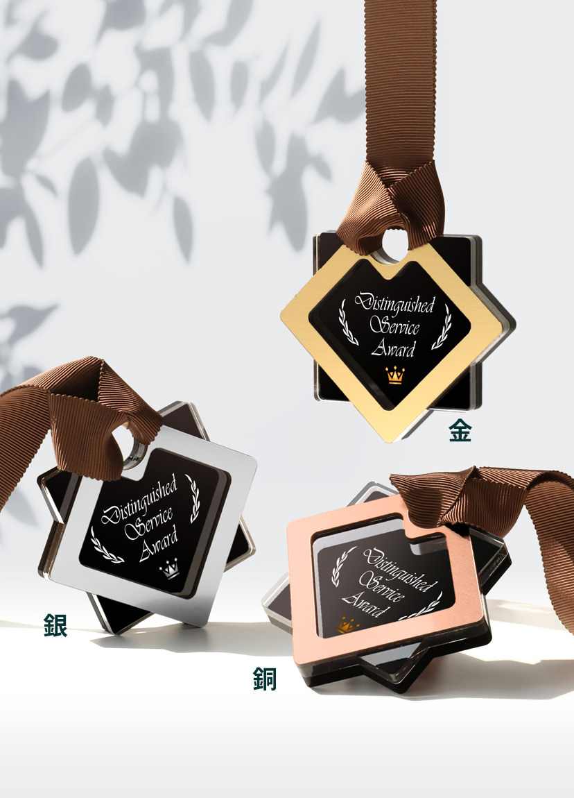アクリル製セミオーダー表彰メダル JA-ZNA-9101ル JA-ZNA-9101