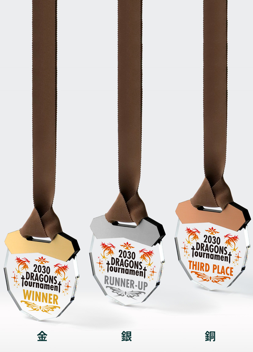 アクリル製セミオーダー表彰メダル JA-ZNA-9108ル JA-ZNA-9108