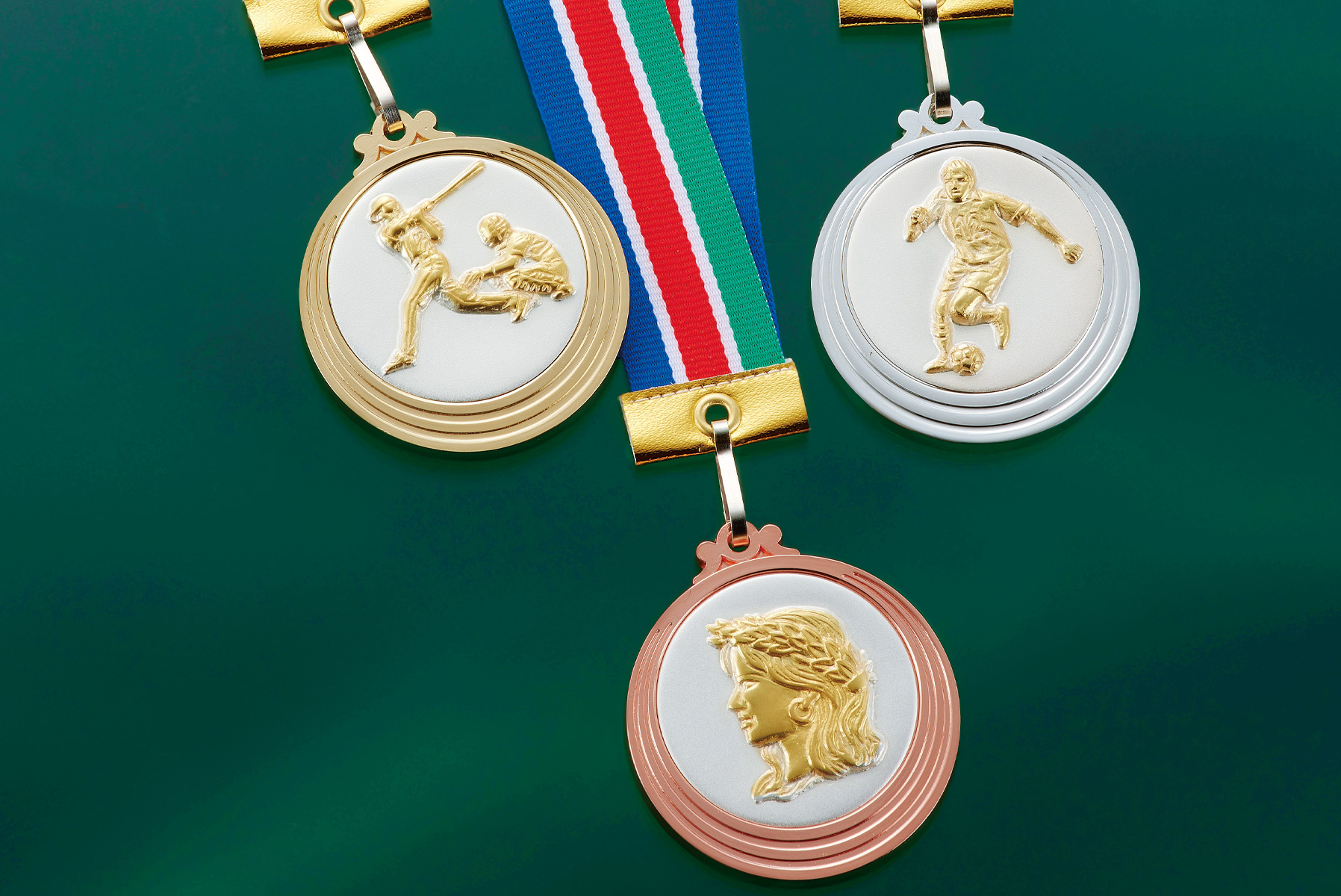 JAS-RLM-CP-53 金メダル・銀メダル・銅メダルから選べ、センターシンボルを変更するミドルサイズメダル