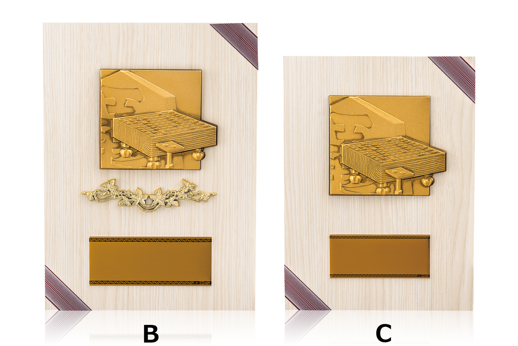 ライトカラーがおしゃれな将棋表彰楯 JG-D-086
