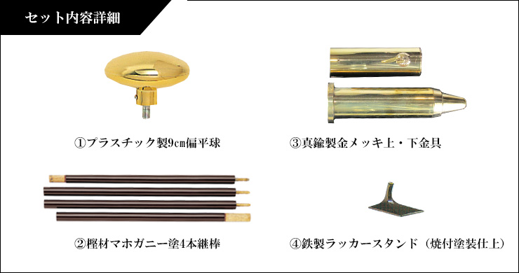 室内での旗の掲揚にインドア用高級旗立セット　セット内容内訳