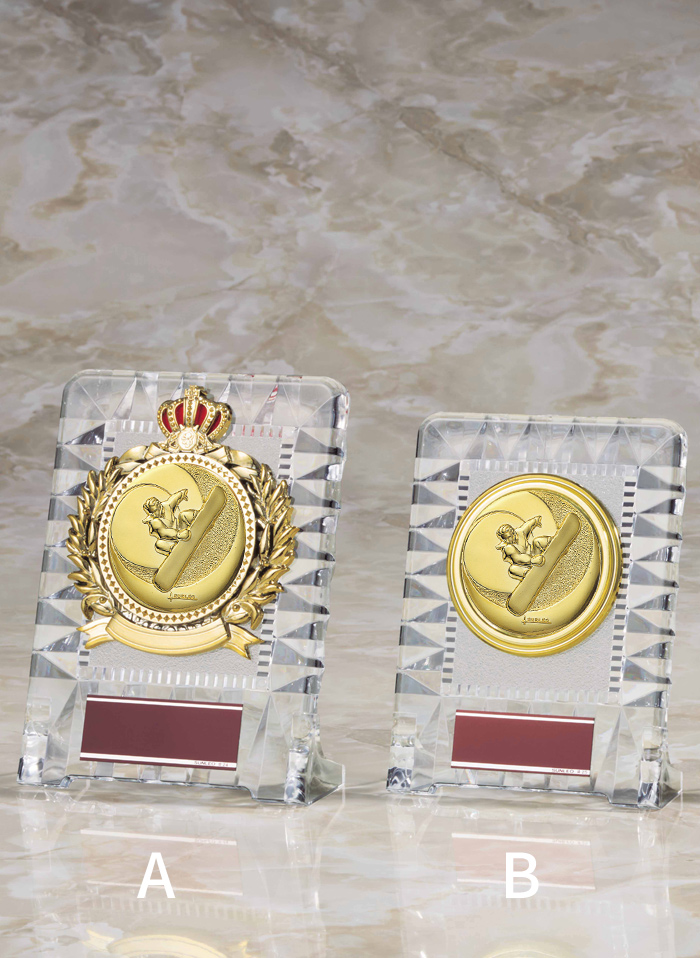 臨場感のあるスノーボードデザインのかっこいい低価格アクリル表彰楯 JS-ATZ-4430-snowboard