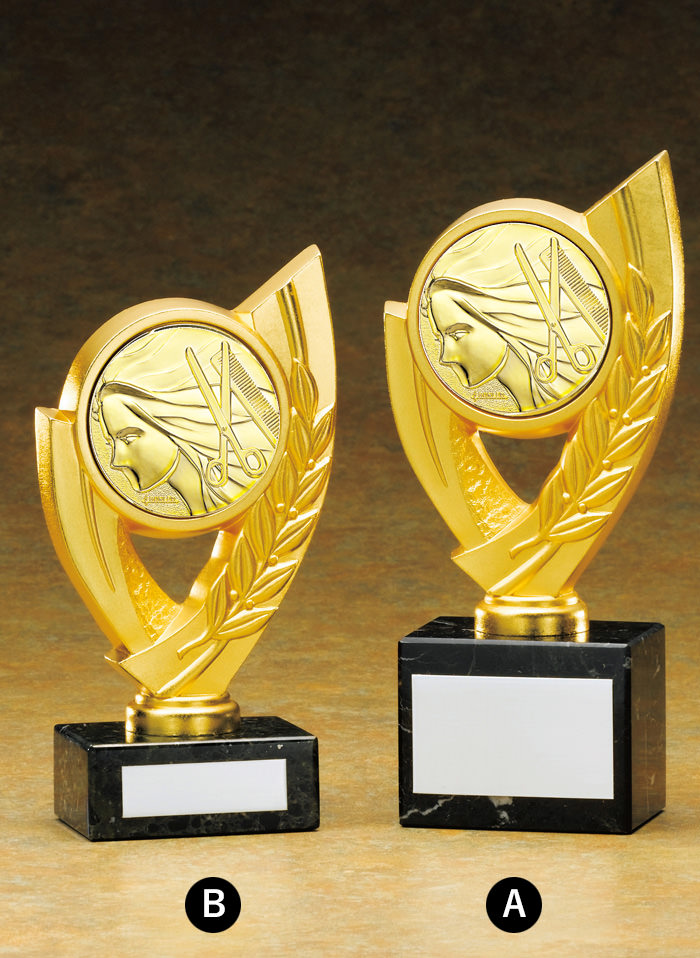 理容・美容コンテスト用種目取替えブロンズトロフィー JS-BRZ-4649-barber