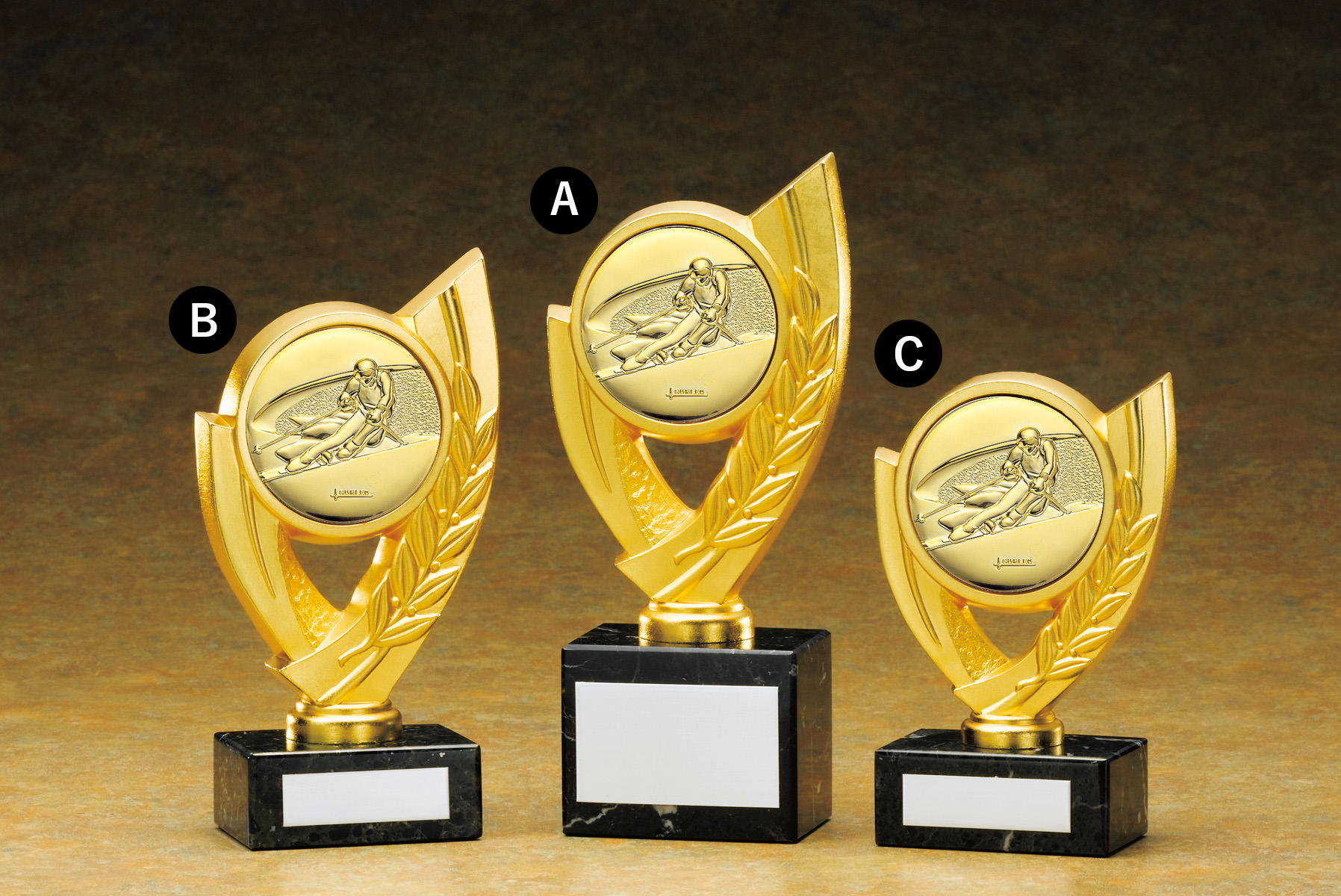 スキー大会用のブロンズトロフィー JS-BRZ-4649-skiing