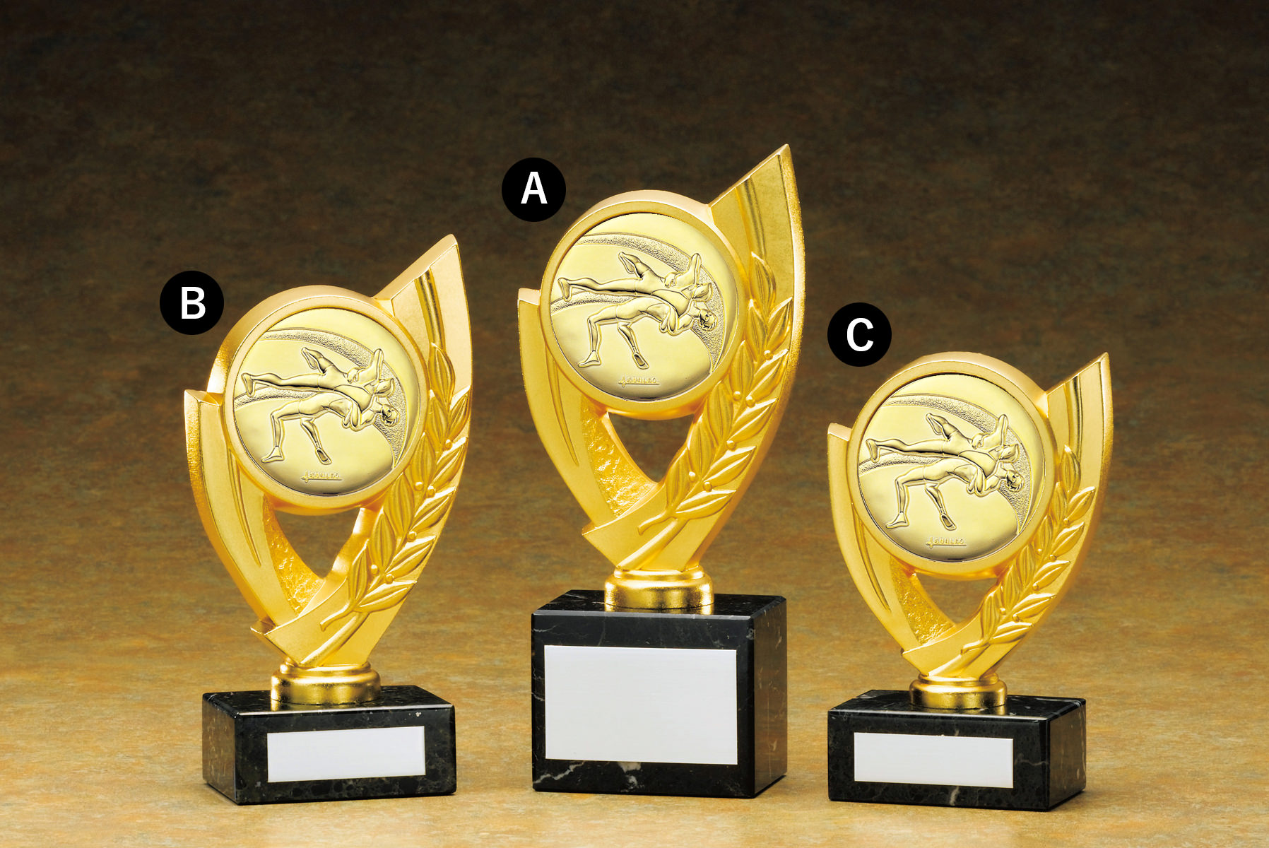 レスリング専用種目取替えブロンズトロフィー JS-BRZ-4649-wrestling