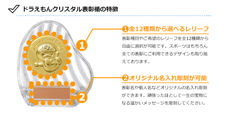 JS-DRZ-3002　ドラえもんクリスタル表彰楯のおすすめポイント