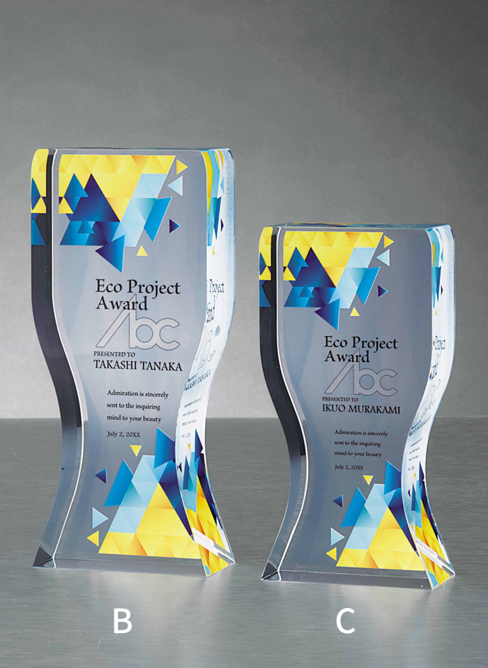 アクリル製オリジナルセミオーダートロフィー JS-L06-01