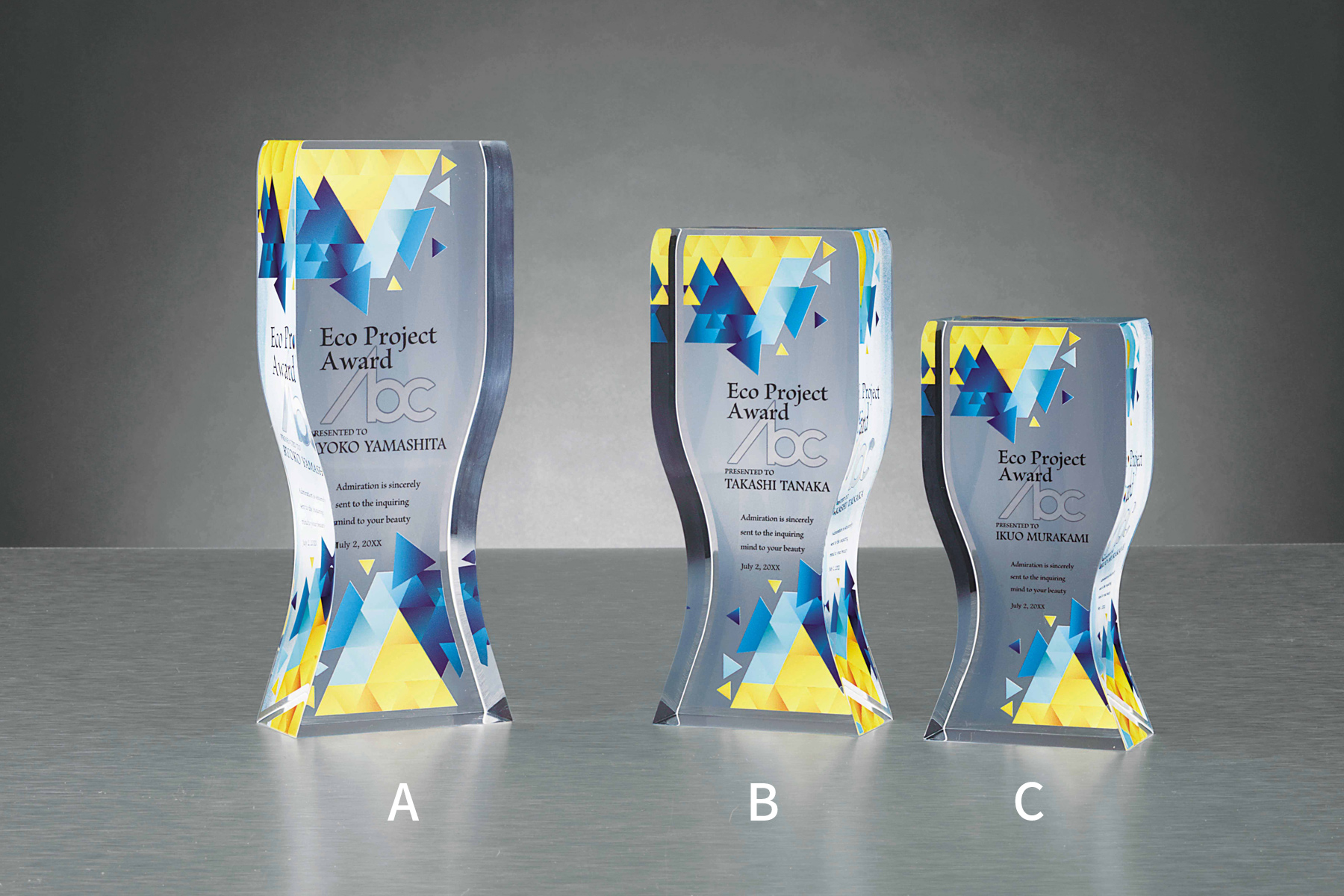 アクリル製オリジナルセミオーダートロフィー JS-L06-01