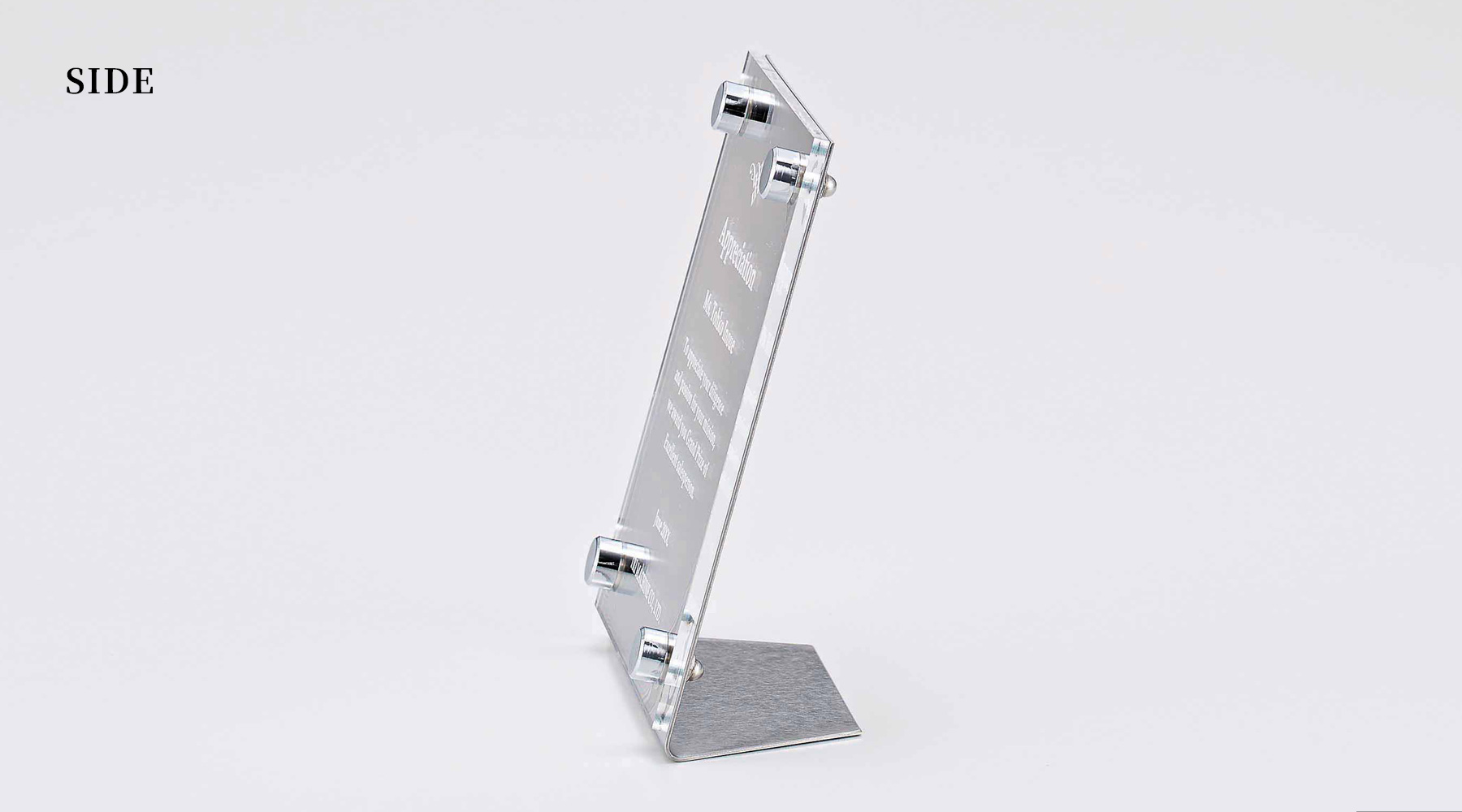 ステンレス製オリジナル・セミオーダー楯側面図 JS-L80-01