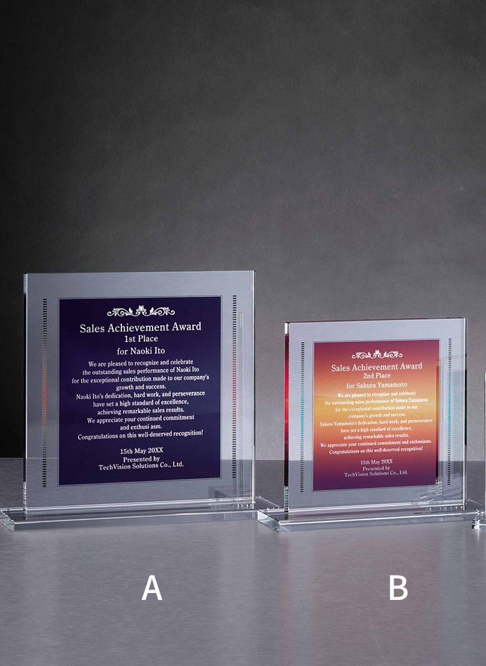 企業表彰に人気のフルカラーオーダー楯 JS-L85-01