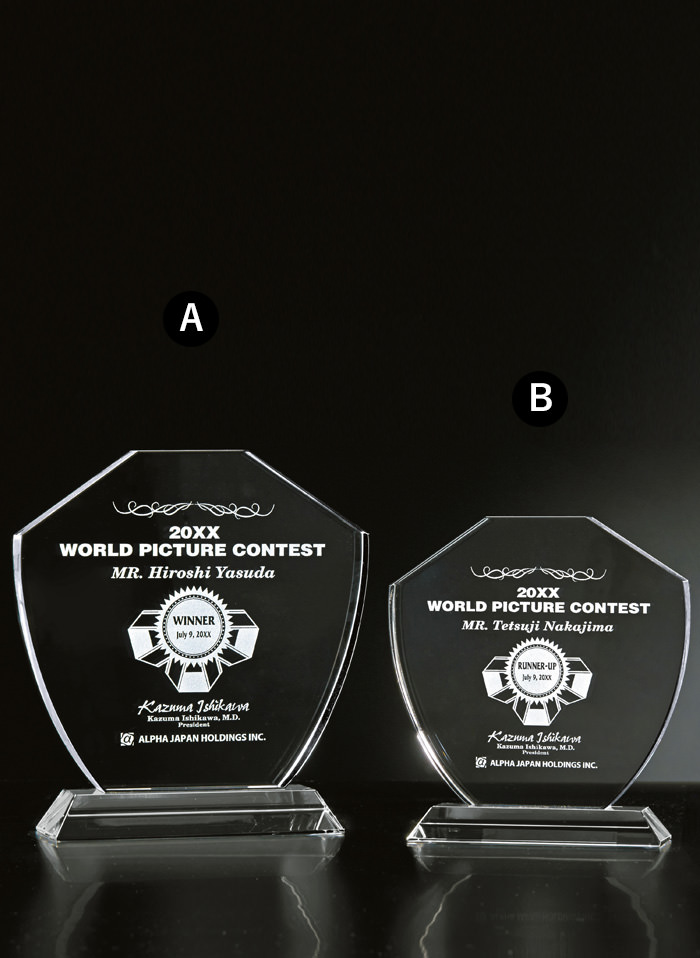 オリジナル・セミオーダー表彰楯（盾） JS-L90-01