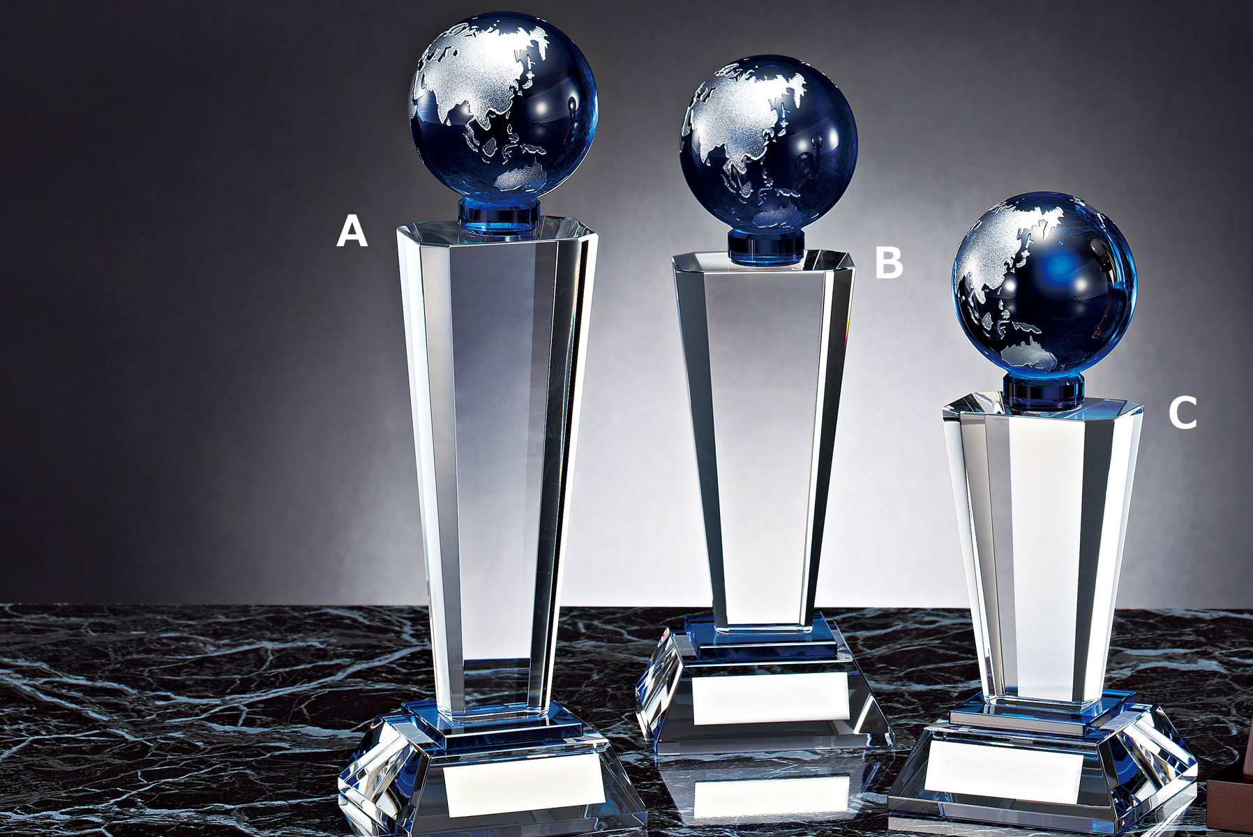 クリスタル製の地球型表彰トロフィー JS-YC-4916