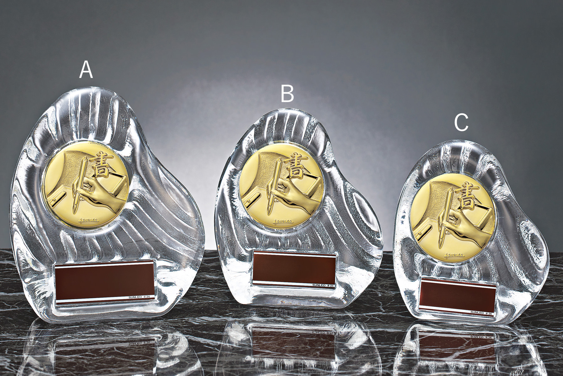 絵画・書道用のクリスタル表彰楯 JS-YCZ-4956-calligraphy