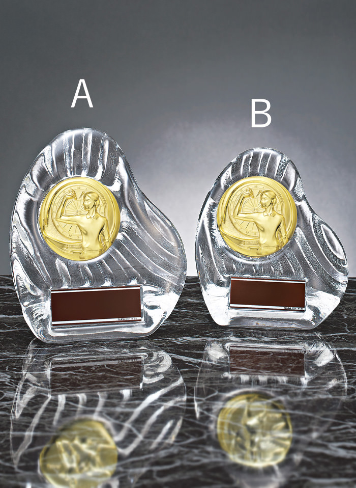 ダーツ用のおしゃれなガラス表彰楯 JS-YCZ-4956-darts