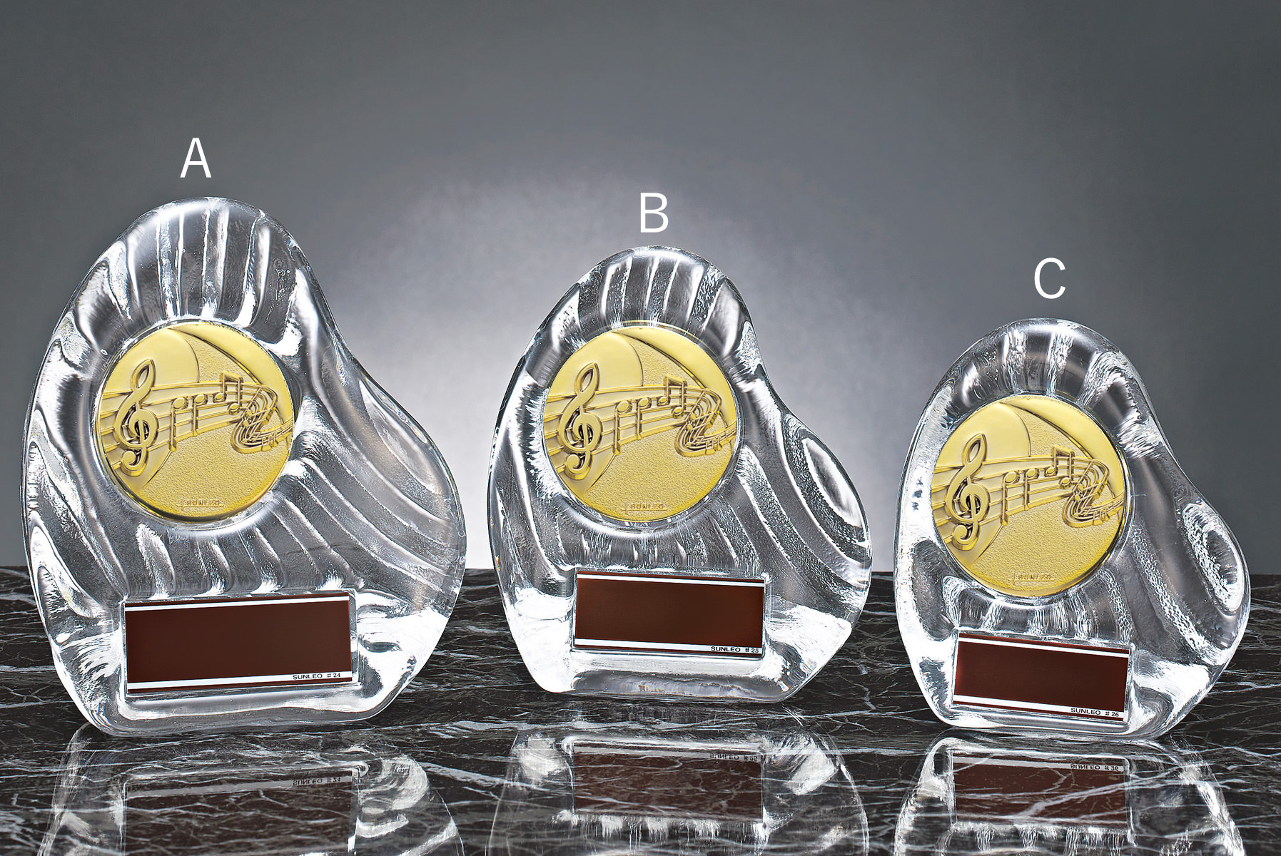 カラオケ・のど自慢大会用のガラス表彰楯 JS-YCZ-4956-karaoke