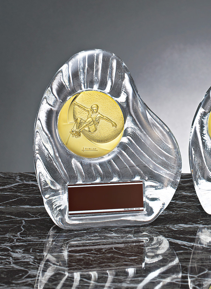 コンパクトなスケボー専用クリスタル楯 JS-YCZ-4956-skateboard