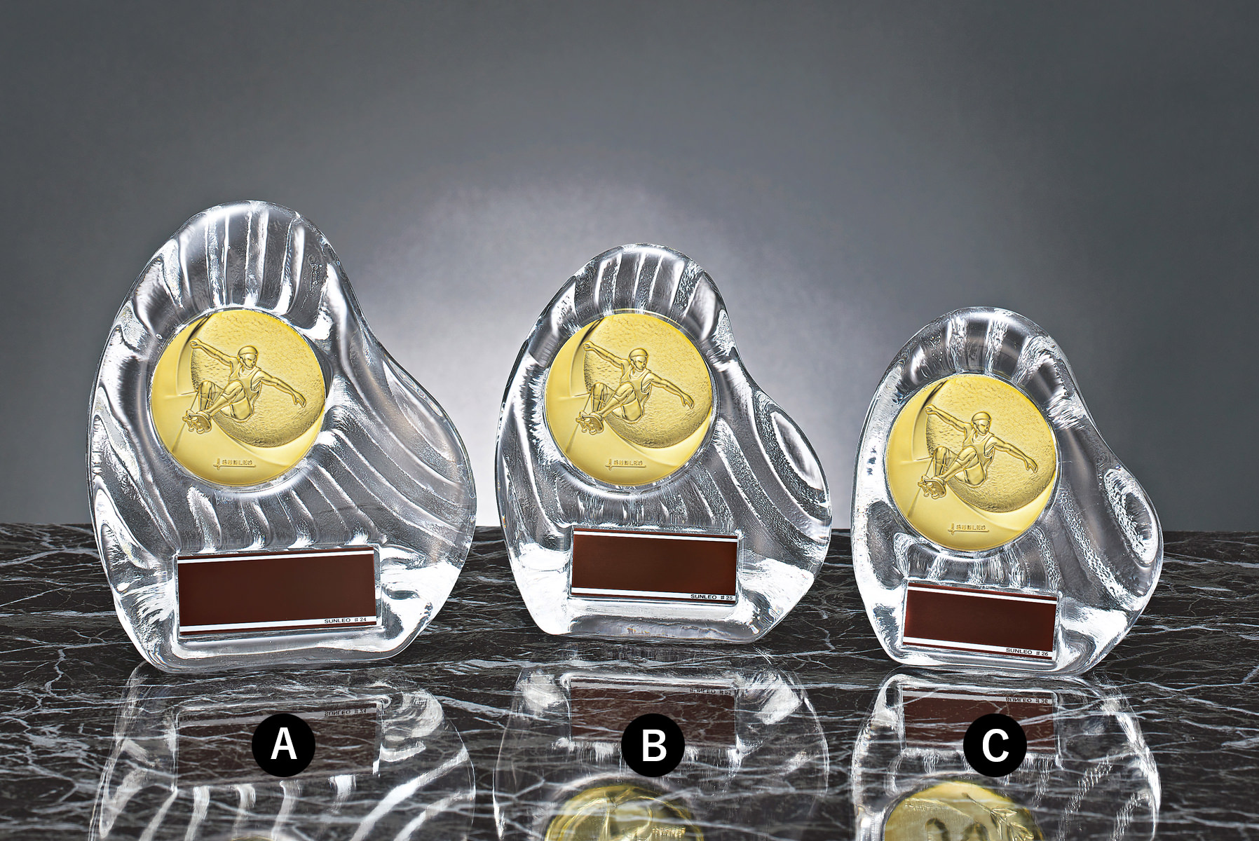 コンパクトなスケボー専用クリスタル楯 JS-YCZ-4956-skateboard