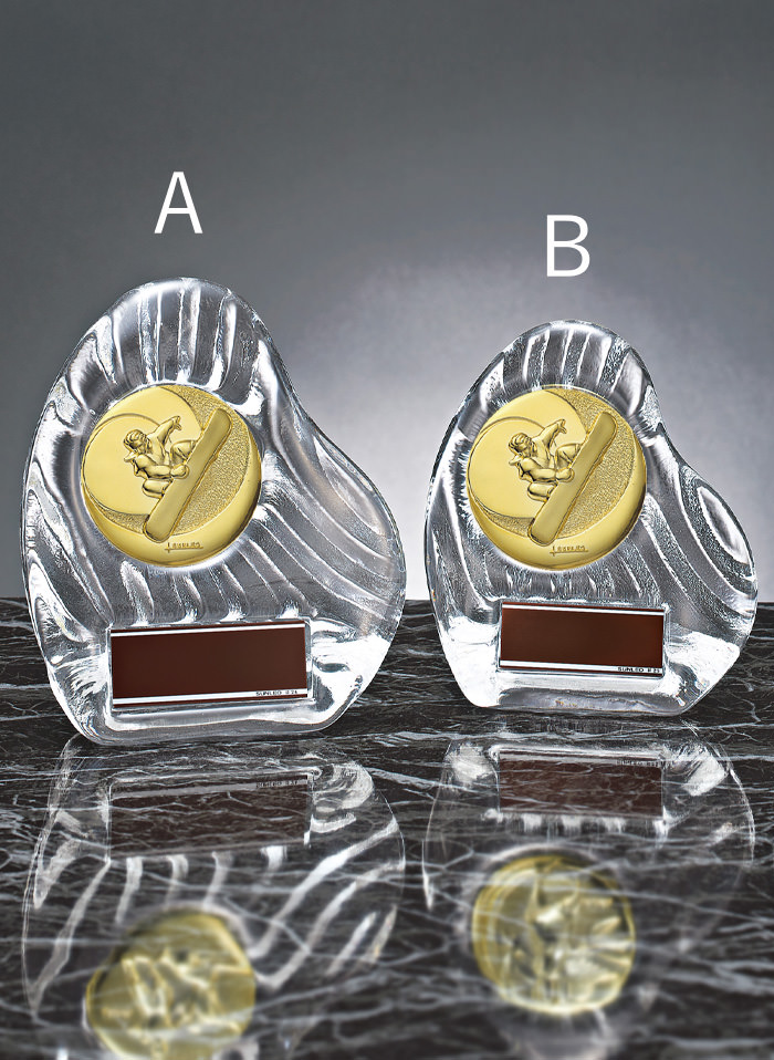 スノーボードデザインの低価格ガラス楯 JS-YCZ-4956-snowboard