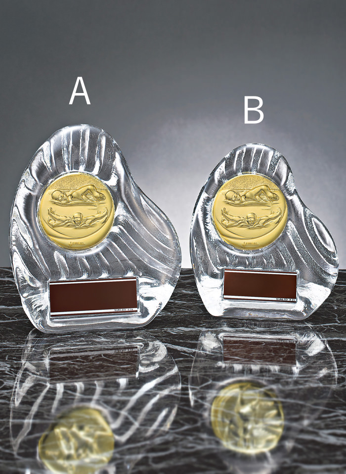 水泳用のおしゃれなガラス表彰楯 JS-YCZ-4956-swimming