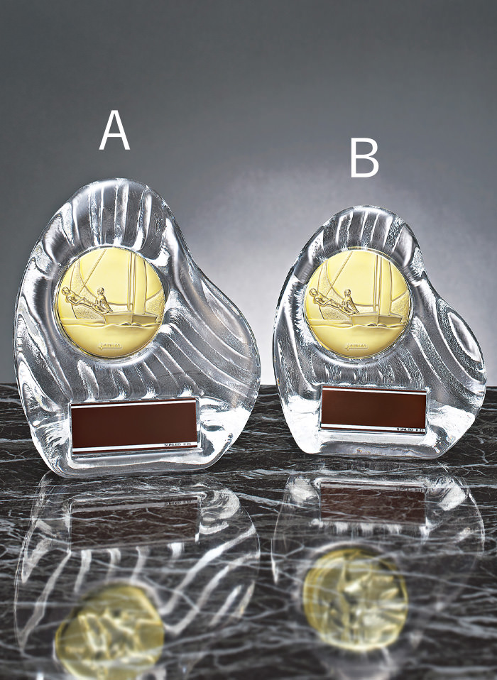 ヨット・カヌー・ボートのガラス表彰楯 JS-YCZ-4956-yacht