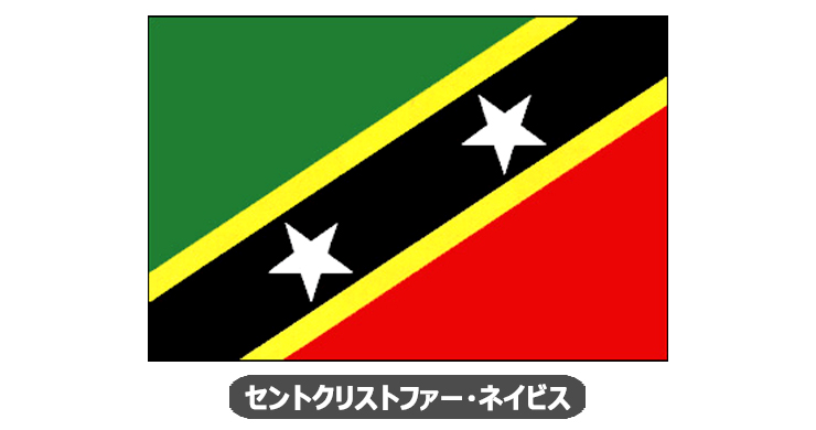 セントクリストファー・ネイビス国旗・卓上旗 JT-S-flag-SaintKitts