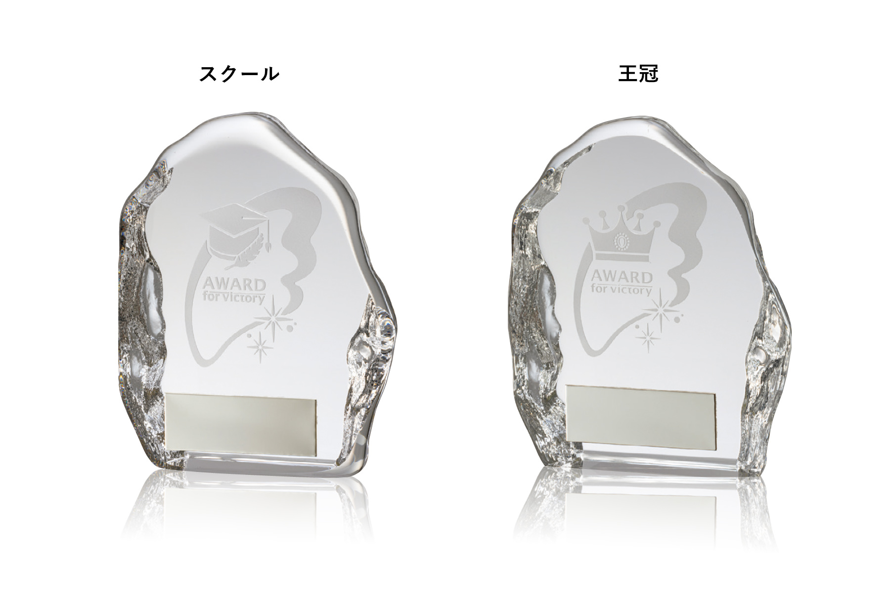 塾やフリースクール用のクリスタルコンパクト表彰楯 JV-VTX-3651-education