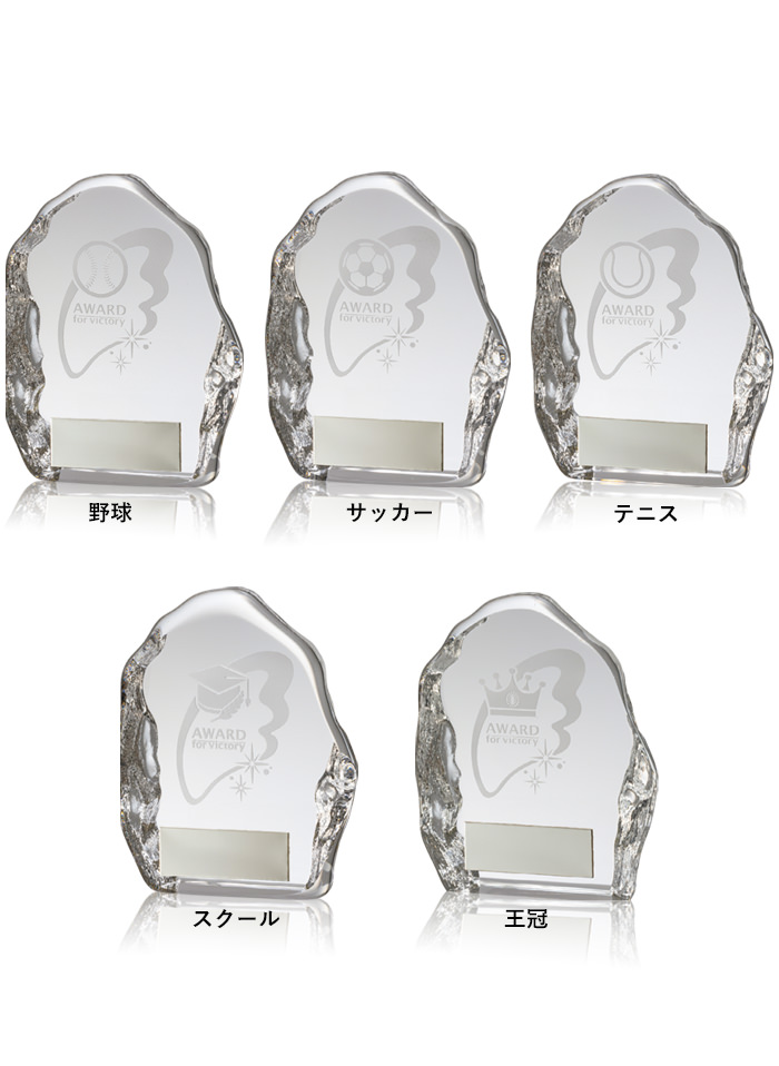 種目選択が可能なクリスタルコンパクト表彰楯 JV-VTX-3651