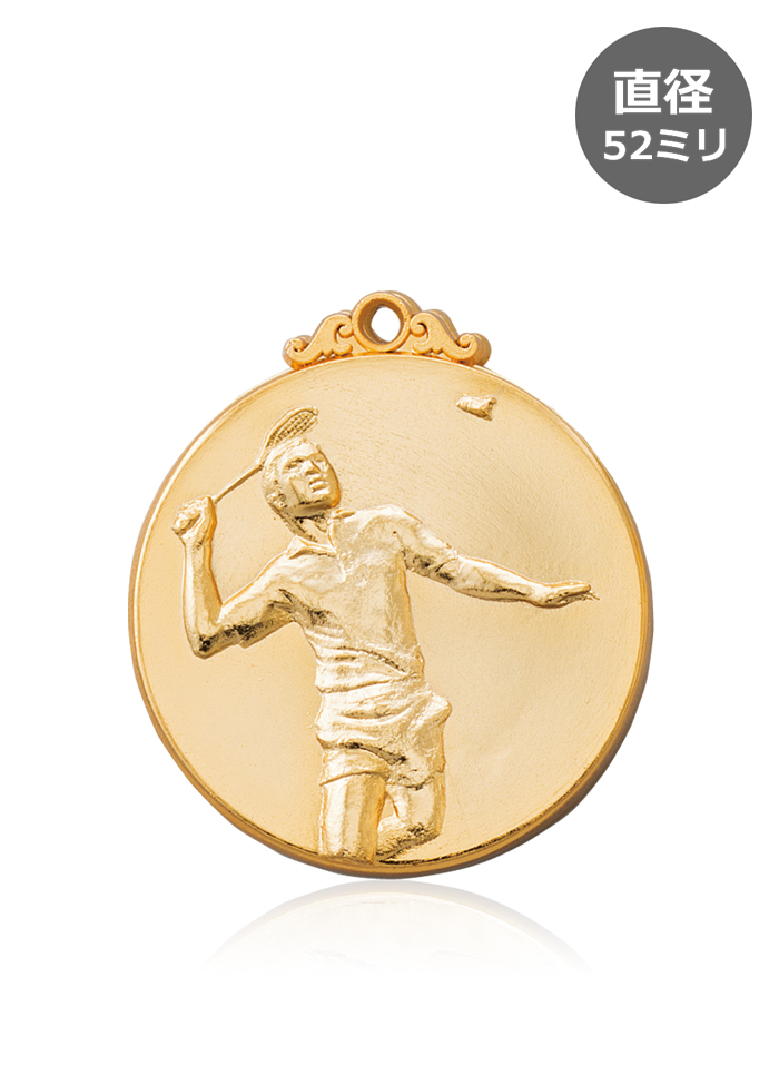 バドミントンデザインの優勝金メダル JW-52C-badminton