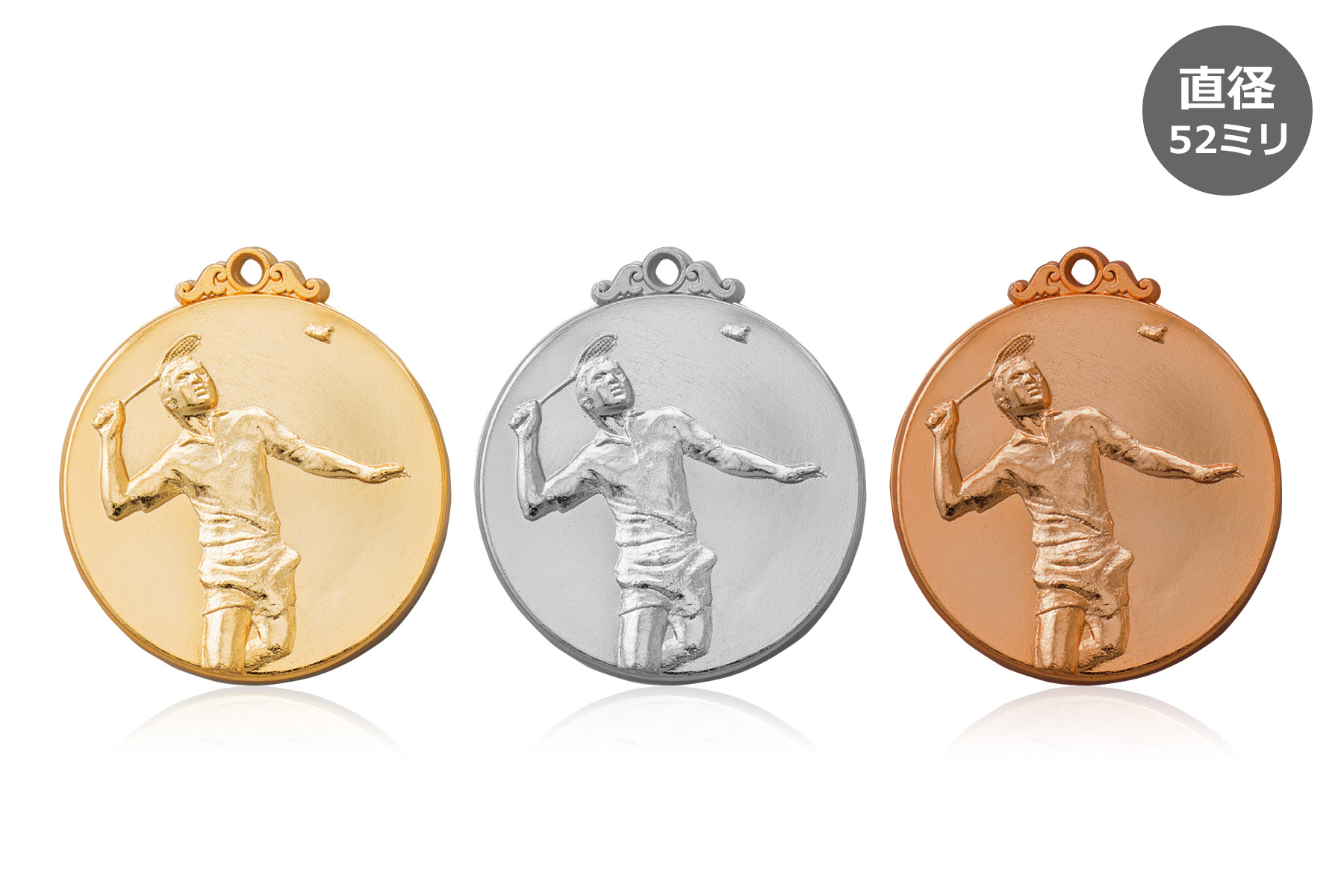 バドミントンデザインの優勝金メダル JW-5C-badminton
