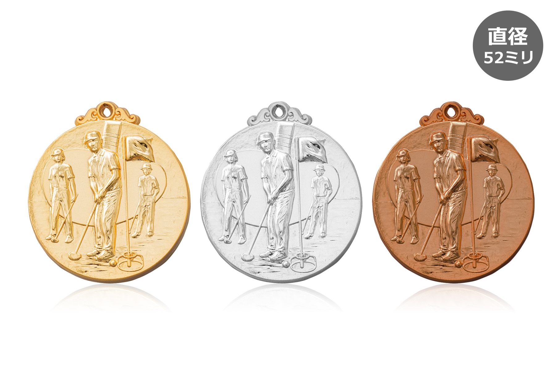 グラウンドゴルフのダイヤモンド賞記念にも人気の金メダル JW-5C-groundgolf