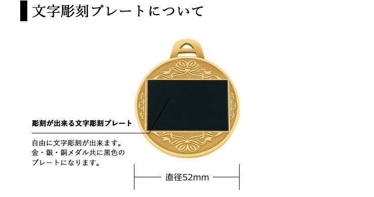 メダル裏面に自由に名入れ彫刻が出来るプレートのご紹介 JW-5MR-52