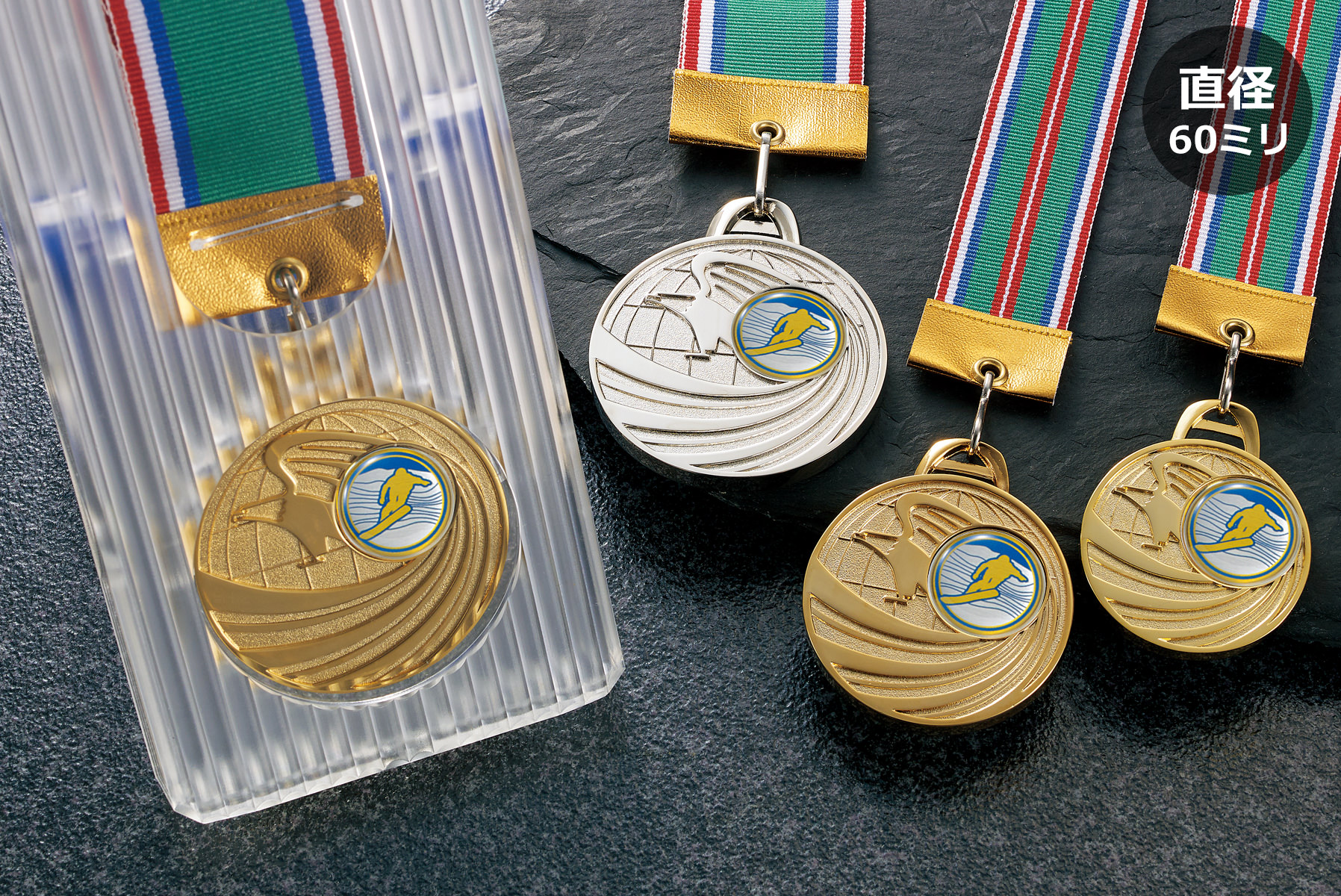 おしゃれなデザインのスノーボードメダル  JW-5MR-60-snowboard