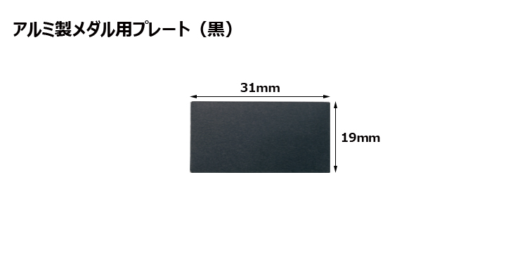 高さ19×横31mm アルミ製プレート（カラー：黒） JW-A-26-plate