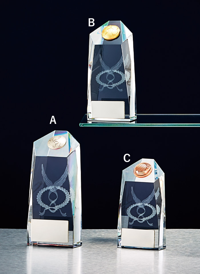 JW-B-6012　光学ガラスの高級感が際立つクリスタルトロフィー