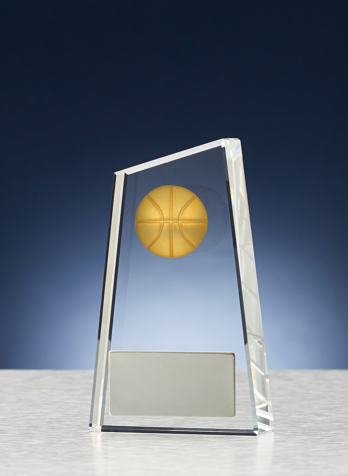 バスケ大会専用クリスタルトロフィー JW-B-6013-basketball