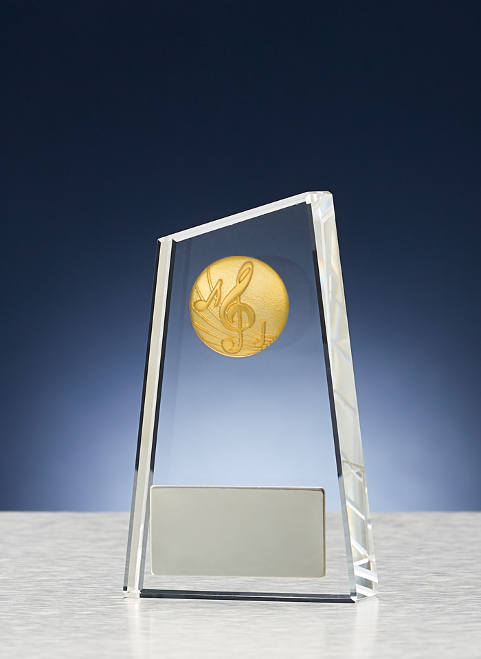 カラオケ大会用マーク取替クリスタルトロフィー JW-B-6013-karaoke