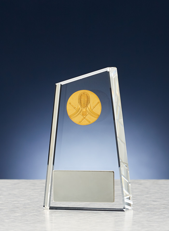 剣道大会専用クリスタルトロフィー JW-B-6013-kendo