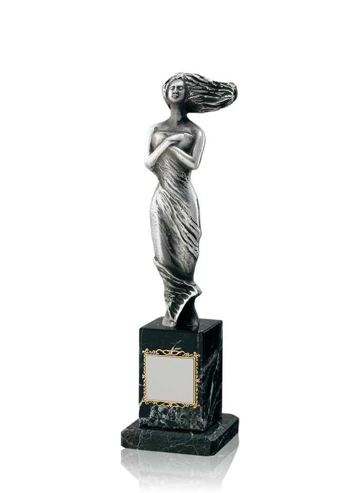 銀古美のビーナスブロンズ像は、天然石の台座を使ったカーレース用ブロンズ像 JW-BT-2122-race