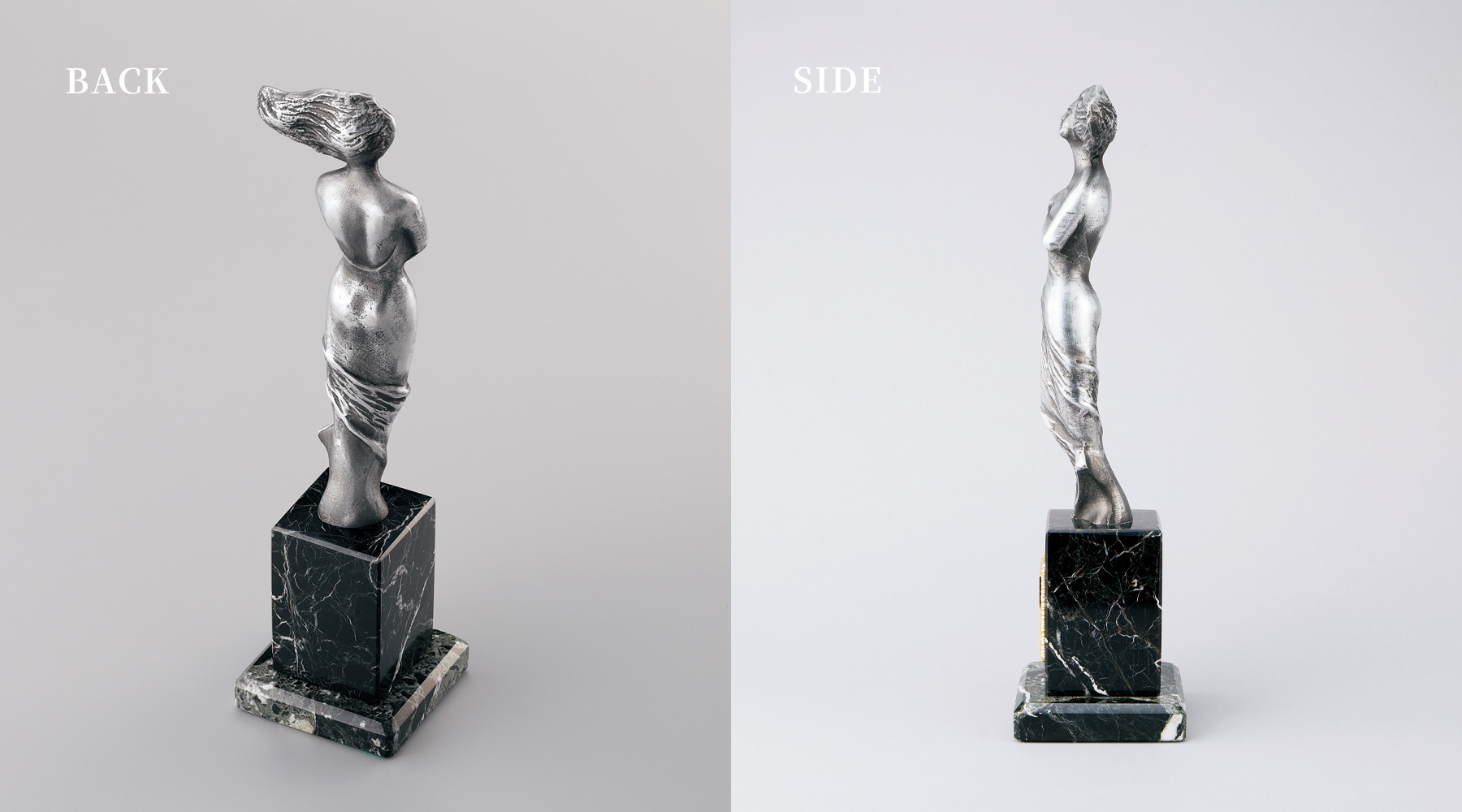 重厚にデザインされた女神像が特徴的な高級ブロンズトロフィーのご紹介 JW-BT-2122-race