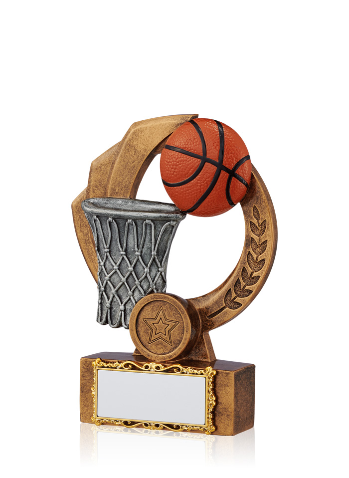 バスケ用クリスタルトロフィー JW-BT-2337｜高さ15.5センチ／重さ230g