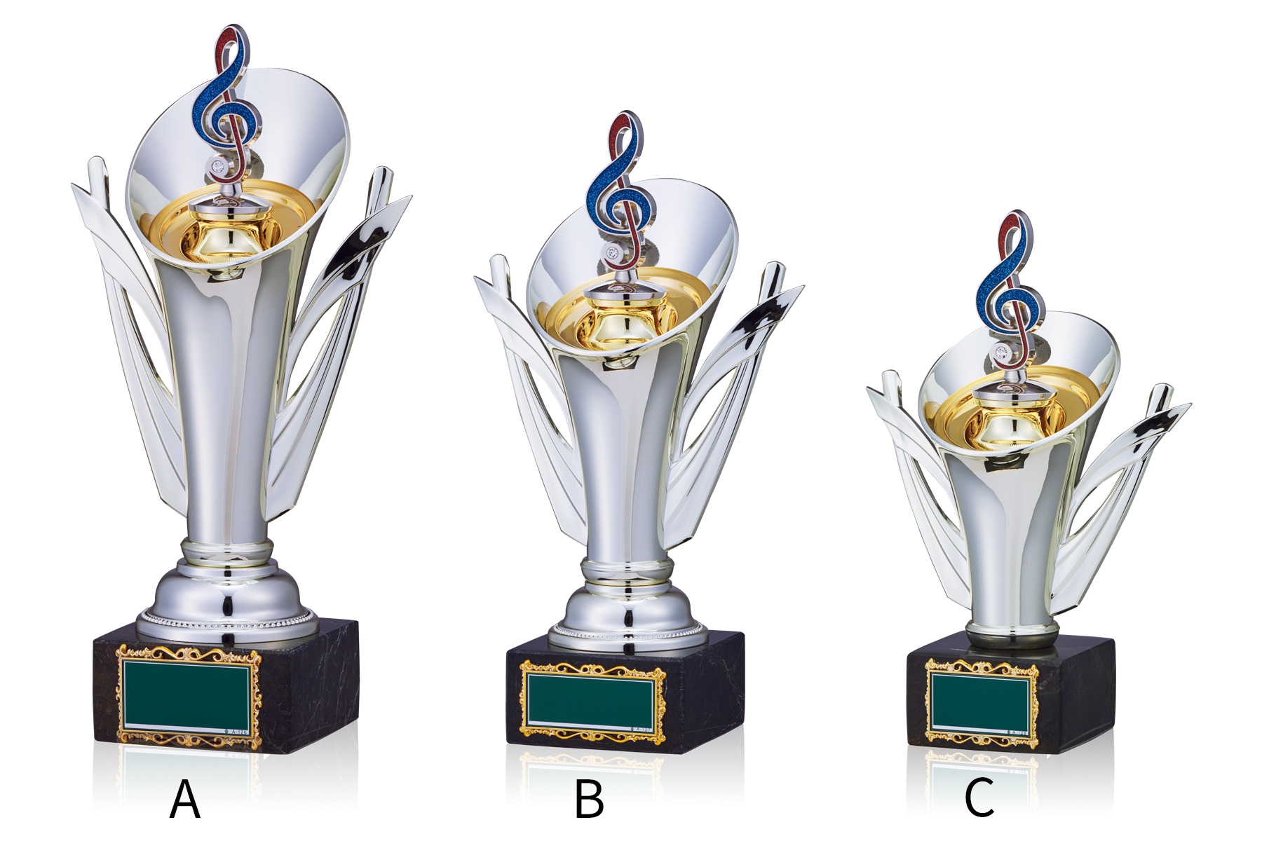 音楽用クリスタルトロフィー JW-BT-2345｜高さ23.0センチ～／重さ650g～