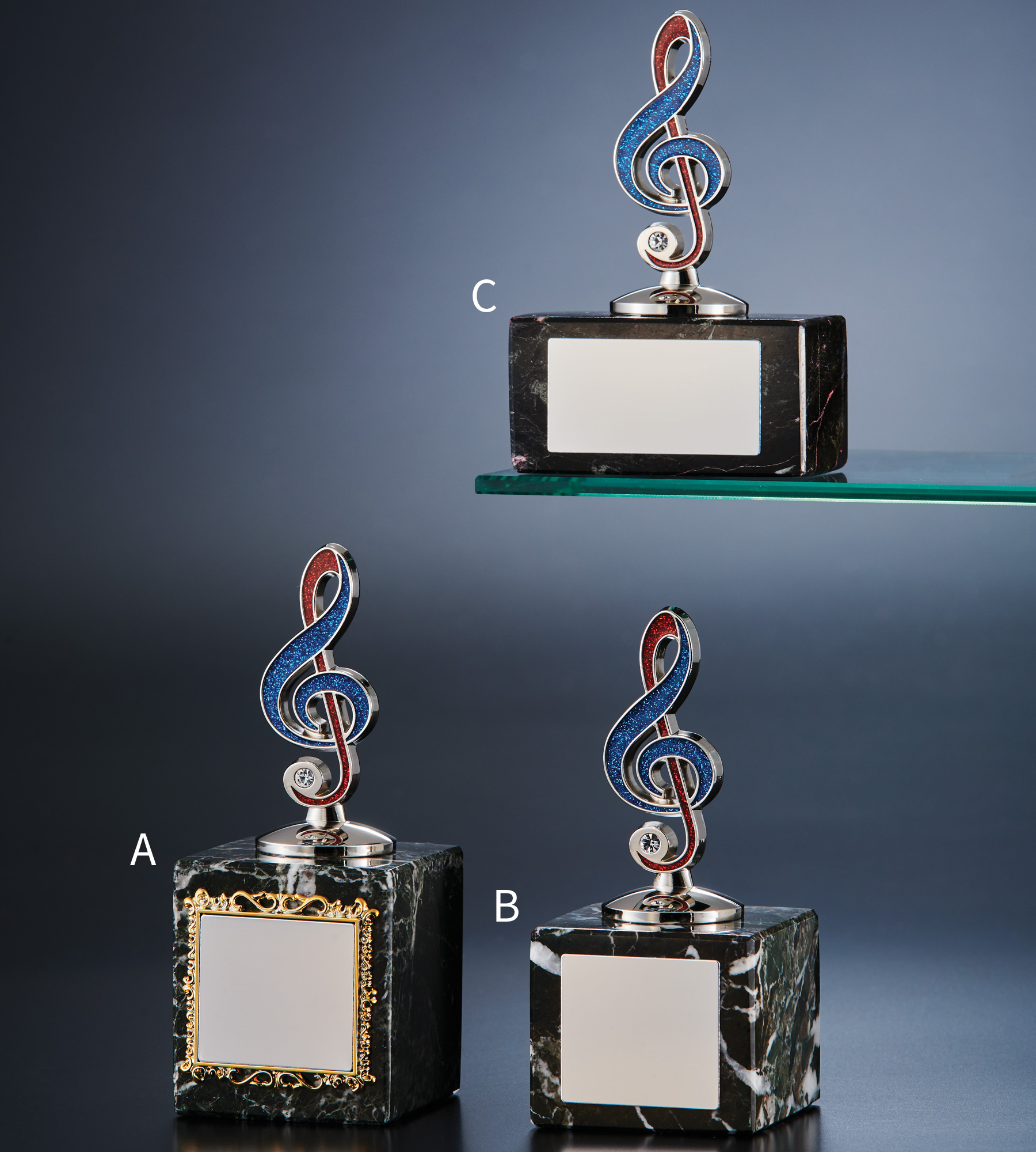 音楽用ブロンズトロフィー JW-BT-2348｜高さ12.0センチ／重さ450g～