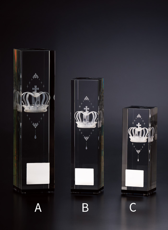 クリスタルトロフィー JW-BW-2038｜高さ15.0センチ～／重さ960g～