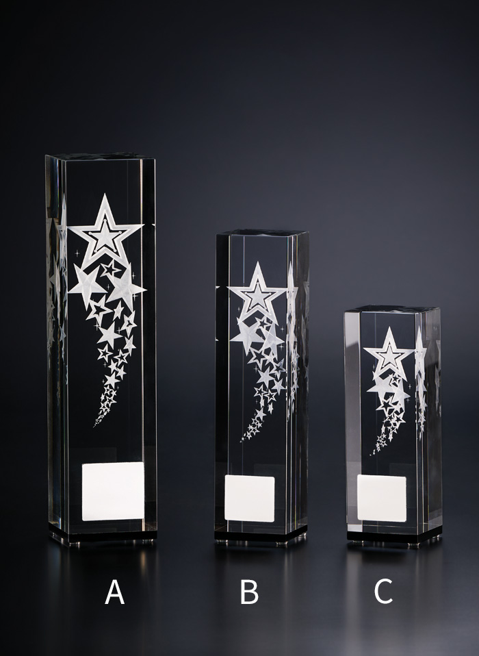 クリスタルトロフィー JW-BW-2049｜高さ15.0センチ～／重さ960g～