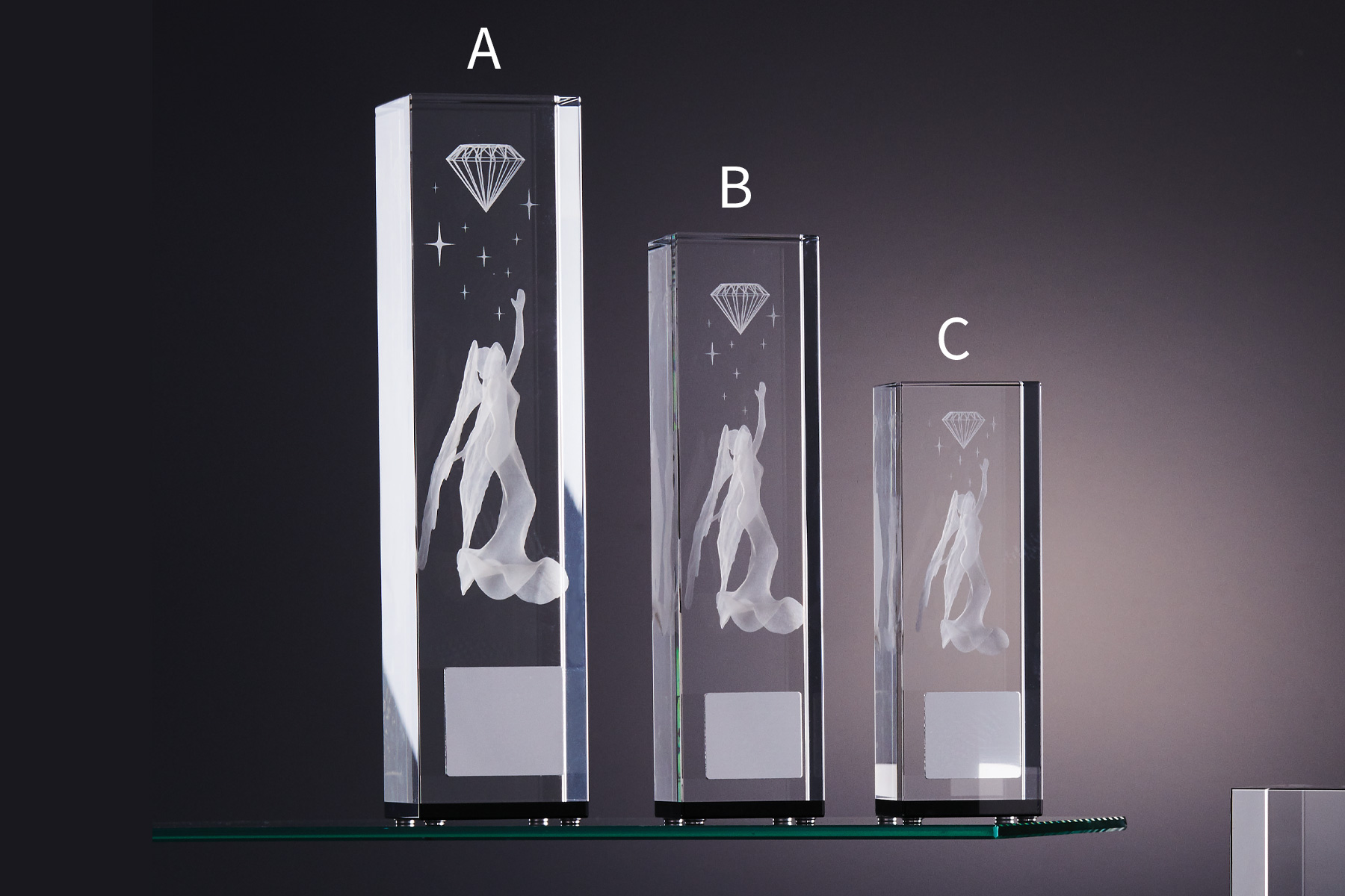 クリスタルトロフィーJW-BW-2120｜高さ15.0センチ～【2～4営業日後発送】