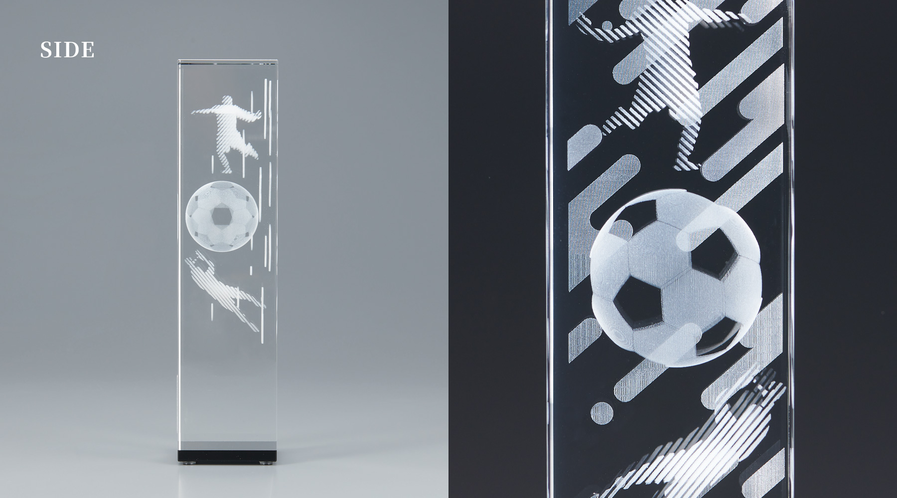 サッカー用クリスタルトロフィー JW-BW-2321