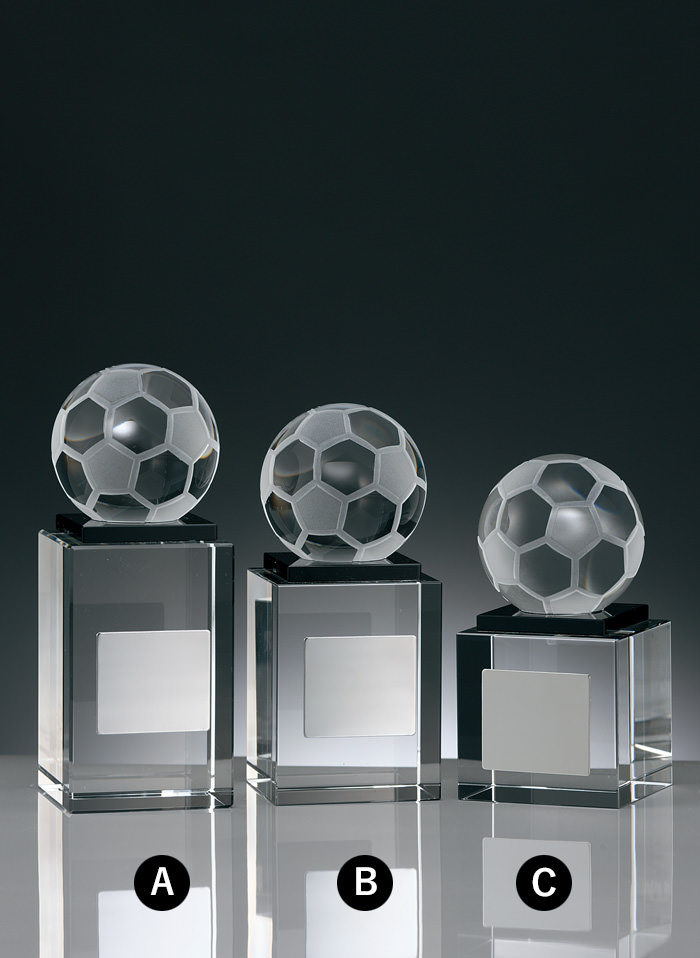 サッカー用クリスタルボールトロフィー　JW-BW-2325