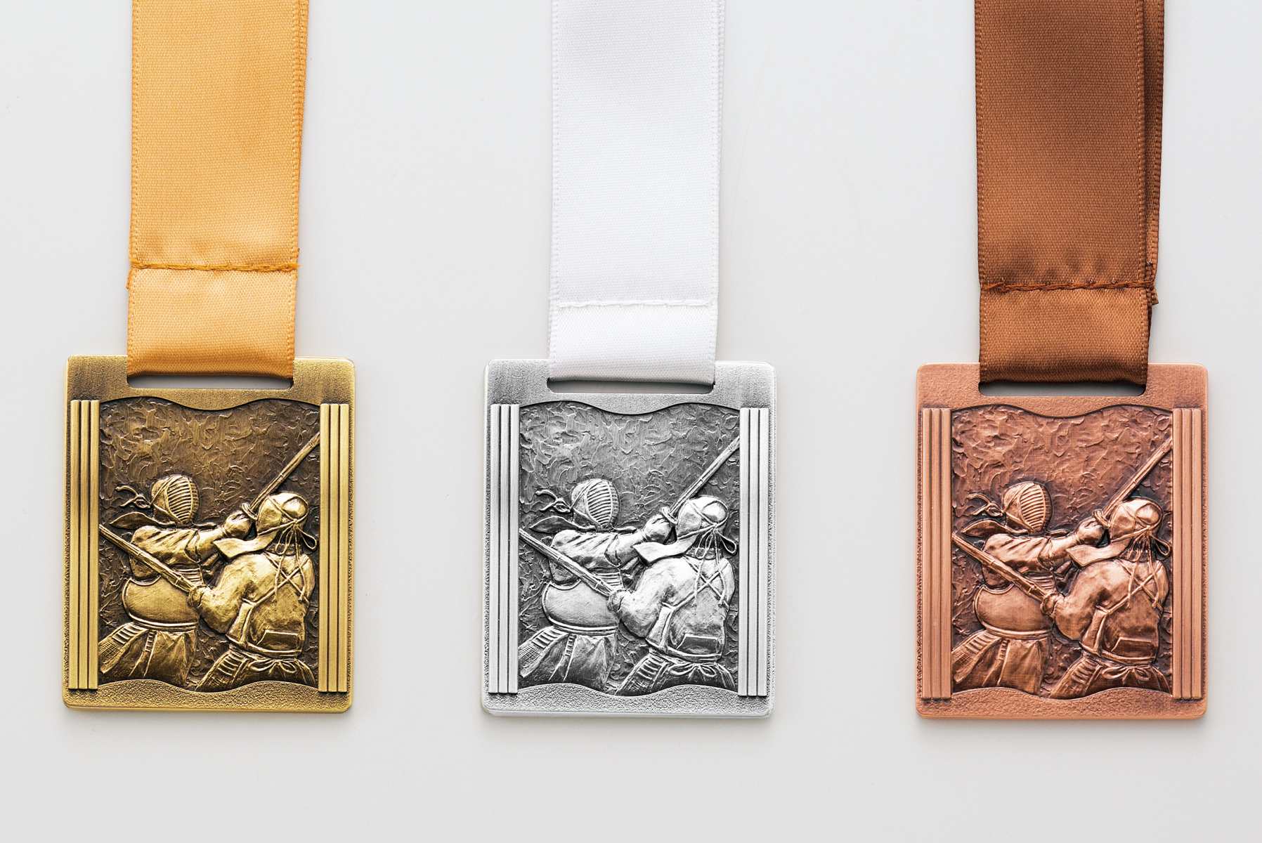 剣道用真鍮古美仕上げの種目取替えメダル　JW-MQ-kendo